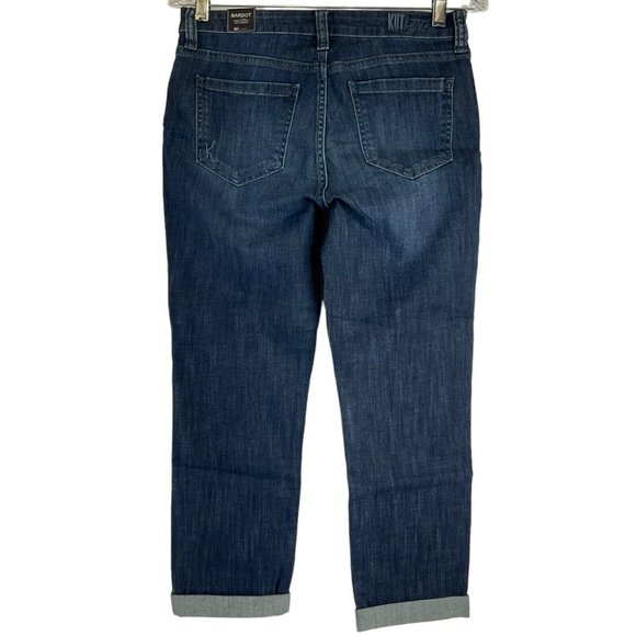 Kut from the Kloth Jeans Womens Sz 2 Blue Bardot Crop Skinny Boyfriend Denim NWT - Picture 3 of 10